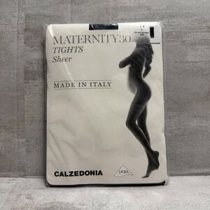 Calzedonia Maternity Tights Sheer 30 T.4 Large - Black - NEW Pantyhose